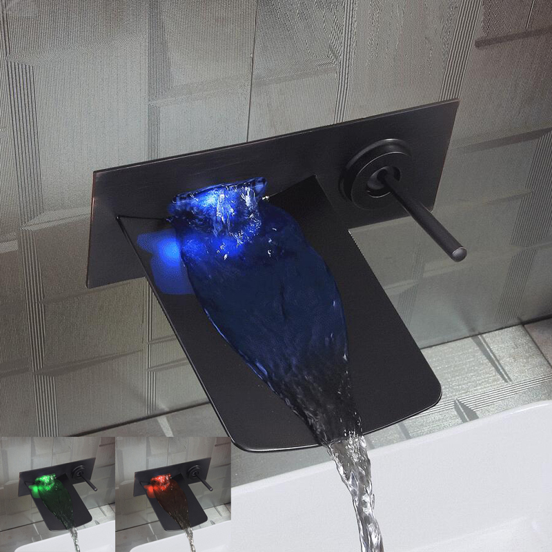 Catania Oil Rubbed Bronze LED Wall Mounted Bathtub Faucet